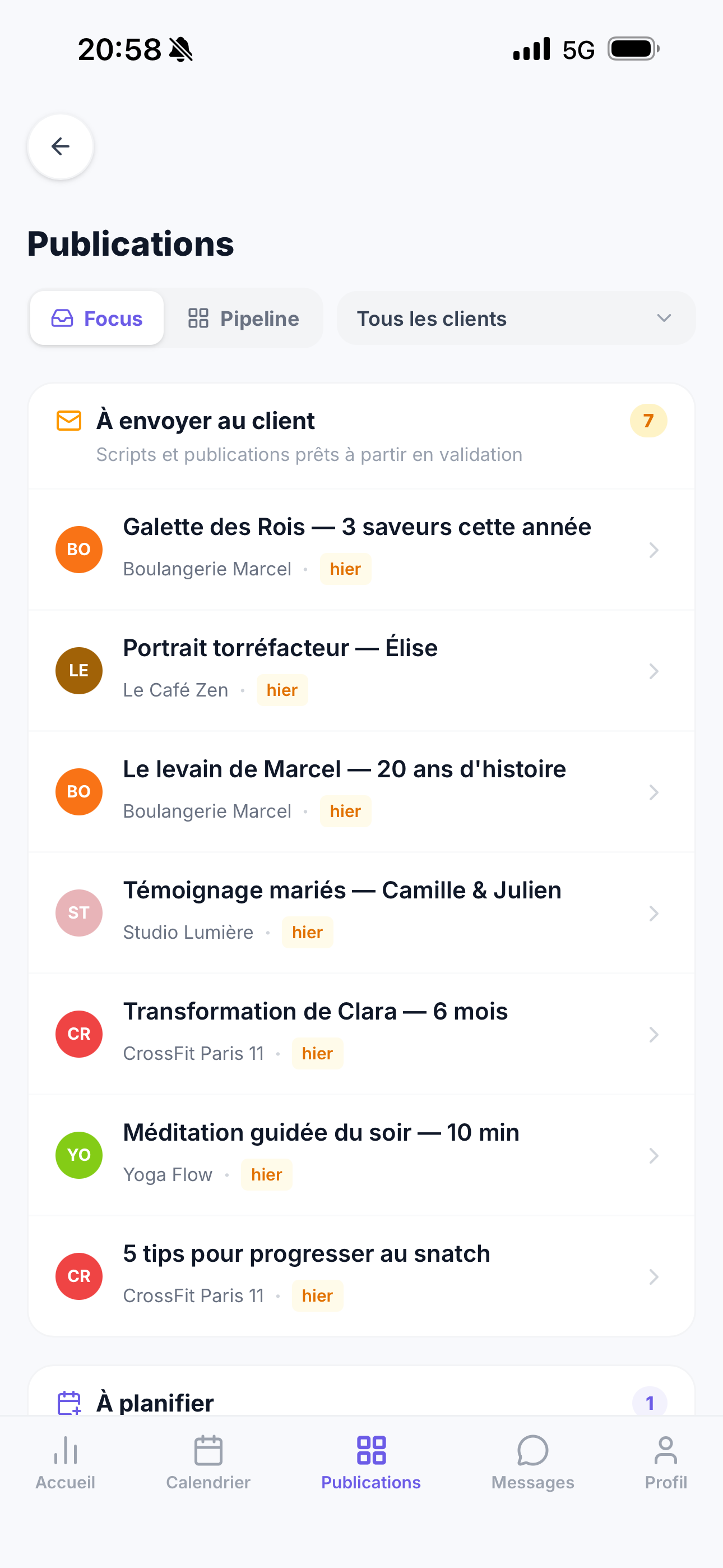 Page Focus du jour CMboard